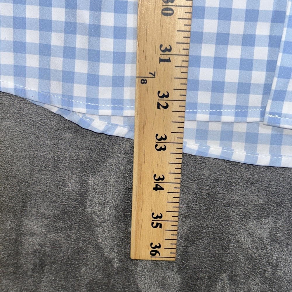 Mizzen Main Leeward Shirt Mens 2XL Plaid Check Button Up Blue Stretch - Picture 4 of 9